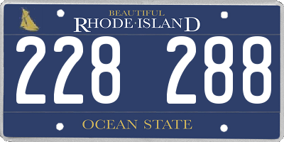 RI license plate 228288