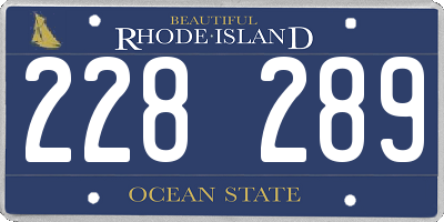 RI license plate 228289