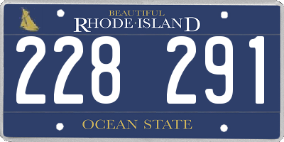 RI license plate 228291
