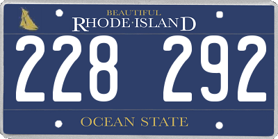 RI license plate 228292