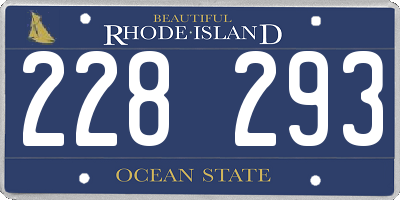 RI license plate 228293
