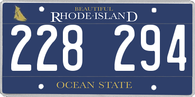 RI license plate 228294
