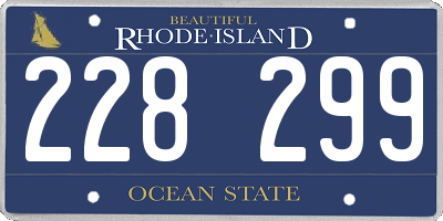 RI license plate 228299