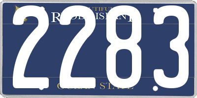 RI license plate 2283
