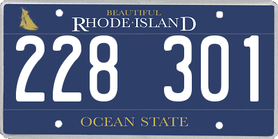 RI license plate 228301