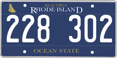 RI license plate 228302