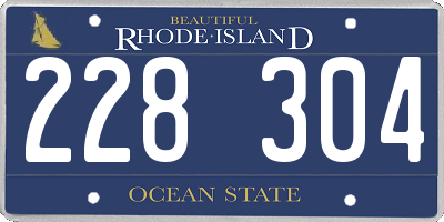 RI license plate 228304