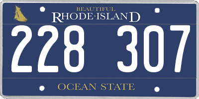 RI license plate 228307