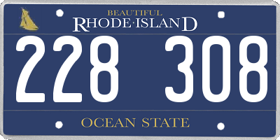 RI license plate 228308