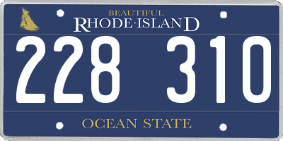 RI license plate 228310