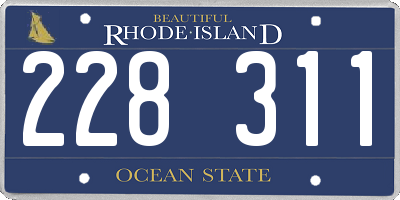 RI license plate 228311