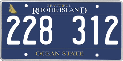 RI license plate 228312