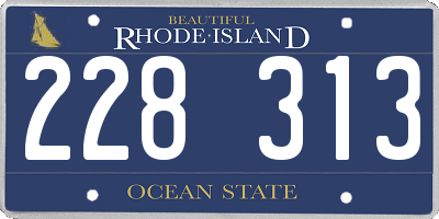 RI license plate 228313