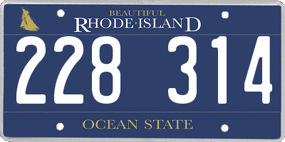 RI license plate 228314