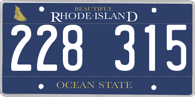 RI license plate 228315