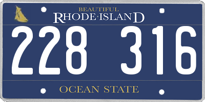 RI license plate 228316