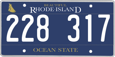RI license plate 228317