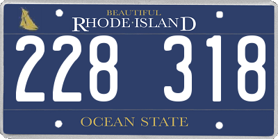RI license plate 228318