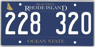 RI license plate 228320