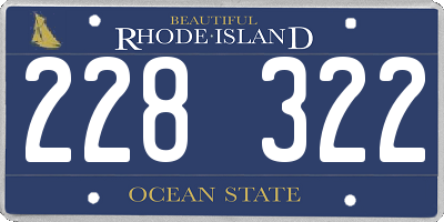 RI license plate 228322