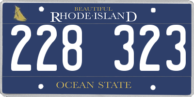 RI license plate 228323