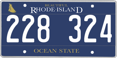 RI license plate 228324