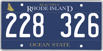 RI license plate 228326