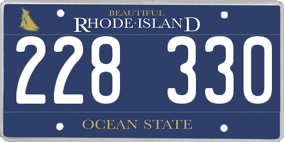 RI license plate 228330
