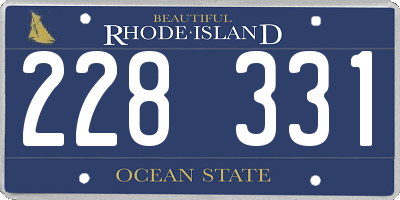 RI license plate 228331