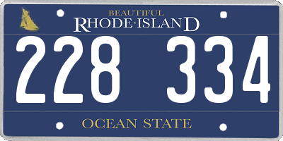 RI license plate 228334