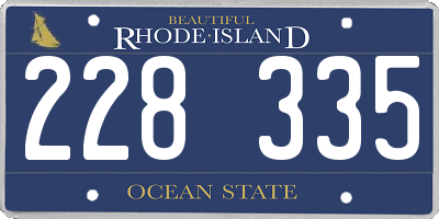 RI license plate 228335