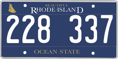 RI license plate 228337