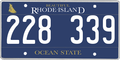 RI license plate 228339