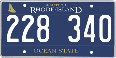 RI license plate 228340