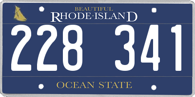 RI license plate 228341