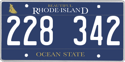 RI license plate 228342