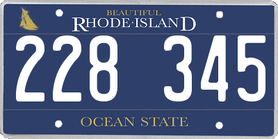 RI license plate 228345