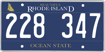 RI license plate 228347