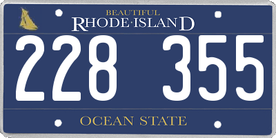 RI license plate 228355