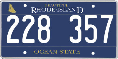 RI license plate 228357