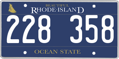RI license plate 228358