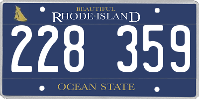 RI license plate 228359