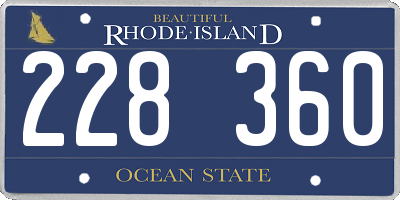 RI license plate 228360