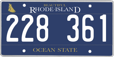 RI license plate 228361