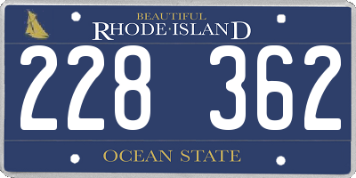 RI license plate 228362