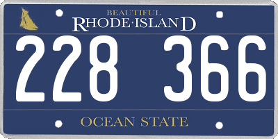 RI license plate 228366