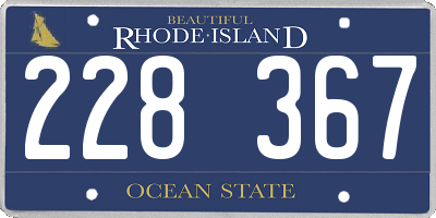 RI license plate 228367