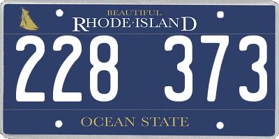 RI license plate 228373