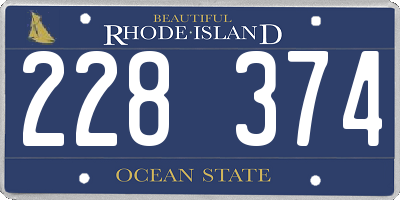 RI license plate 228374