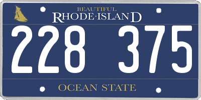 RI license plate 228375